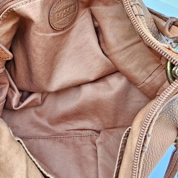 Fossil Brown Crossbody Bag with Gold Accents - Picture 8 of 11